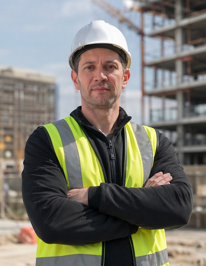 Refined Spaces refurbishment specialist on a building site